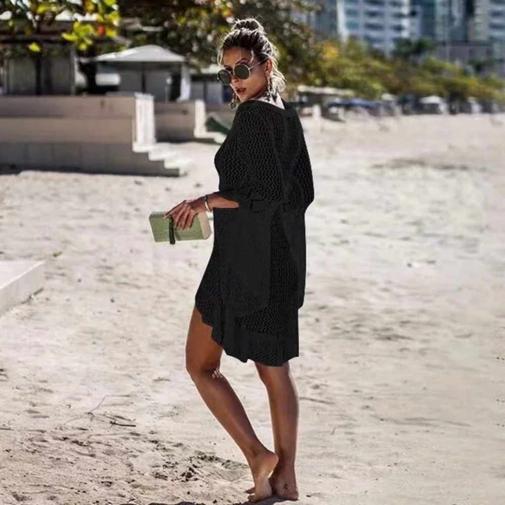 Knitted Hollow Beach Blouse Crochet Cover Up - Picture 4 of 5